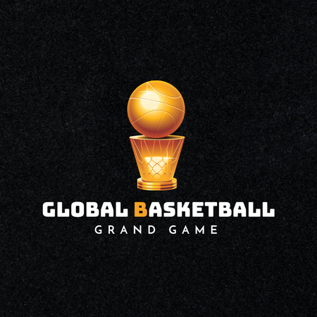 Basketball Tournament Announcement Logo Design Template