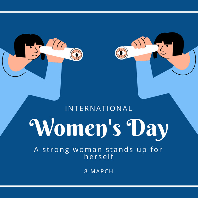 International Women's Day with Phrase about Woman's Power Instagramデザインテンプレート