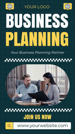 Ontwerpsjabloon van Instagram Video Story van Services of Business Planning with Team