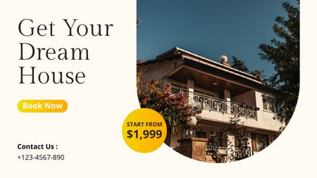 Ontwerpsjabloon van Title van Modern Dream House for Sale Offer With Booking
