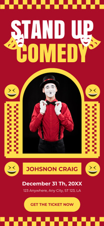 Szablon projektu Mężczyzna wykonujący pantomimę w programie stand-up Snapchat Moment Filter