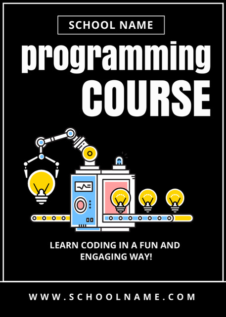 Programming and Coding Course Announcement Flayer Design Template