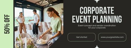 Discount on Preparation of Corporate Events Facebook cover Design Template