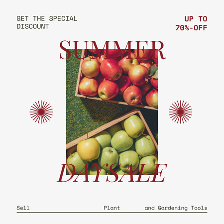 Designvorlage Juicy Green And Red Apples für Instagram