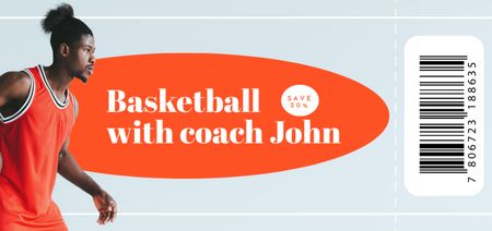 Professional Basketball Training With Coach And Discounts Coupon Din Large Design Template