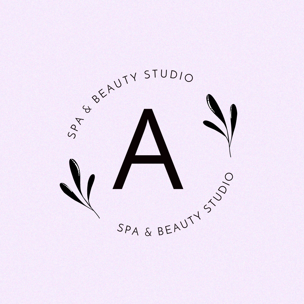 Emblem of Spa and Beauty Studio on White Logo Design Template