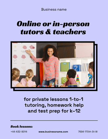 Tutor Services Offer Poster 8.5x11in Design Template
