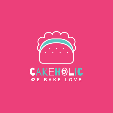 Cakeholic logosu, fırın markalaşması Logo Tasarım Şablonu