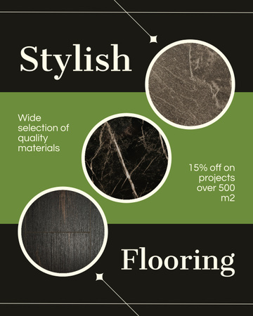 Stílusos padlóburkolatok szolgáltatásai elegáns mintákkal Instagram Post Vertical tervezősablon