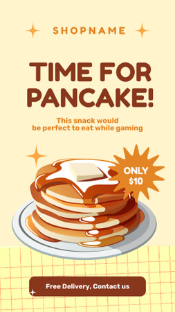 Designvorlage Time for Pancake für Instagram Story