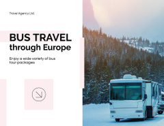 Bus Tours Ad with Mountains Landscape