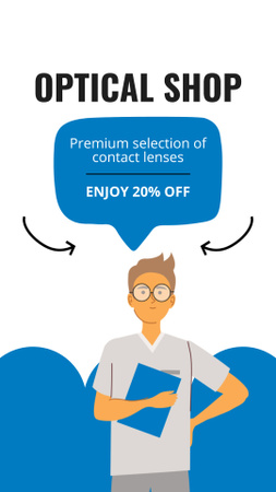 Designvorlage Premium-Auswahl an Kontaktlinsen zum Sonderpreis für Instagram Video Story