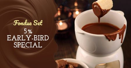 Hot chocolate Fondue dish Facebook AD Design Template