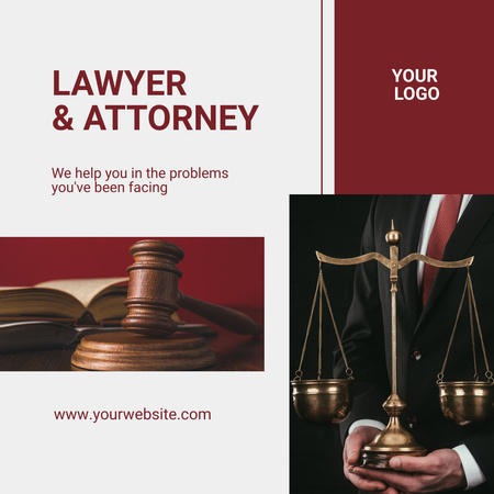 Ontwerpsjabloon van Instagram van Attorney Services Ad