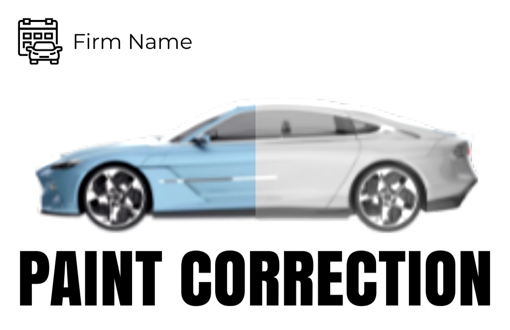 Modèle de visuel Offer of Car Paint Correction - Business Card 85x55mm
