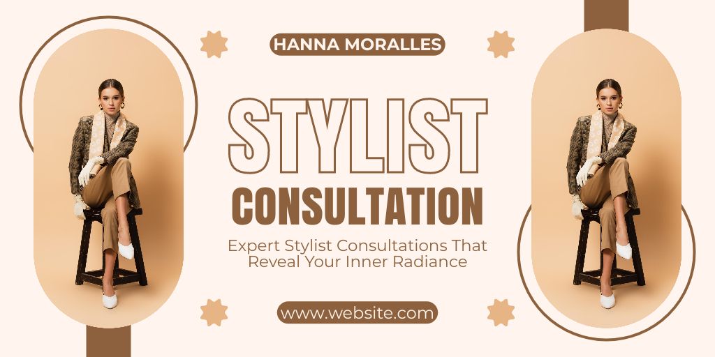 Styling Consultations Offer on Beige Twitter Design Template