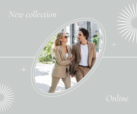 Casual Suits Collection Offer In Gray Facebook Design Template