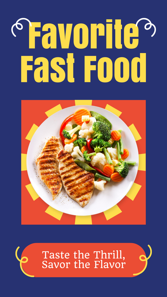 Offer of Favorite Fast Food at Casual Restaurants Instagram Story Modelo de Design