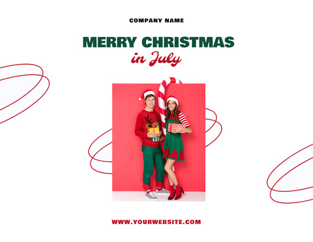  Celebrating Christmas in July Flyer 8.5x11in Horizontal Design Template