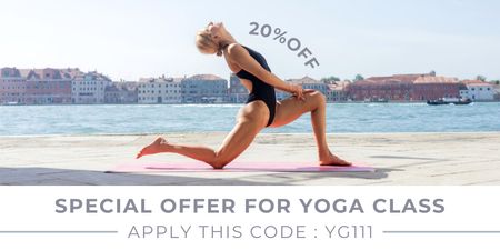 Special Offer of Yoga Class Twitter Design Template