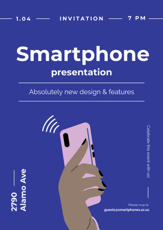 Invitation to new smartphone presentation Poster B2 Design Template