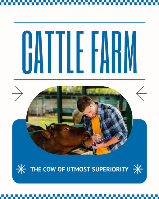 Organic Cattle Farm Ad Instagram Post Vertical Tasarım Şablonu