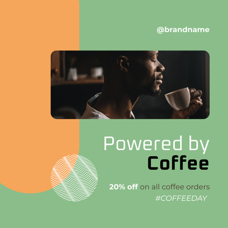 Szablon projektu człowiek korzystania z kawy Instagram