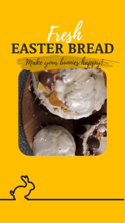 Ontwerpsjabloon van Instagram Video Story van Fresh Bread With Discount At Easter