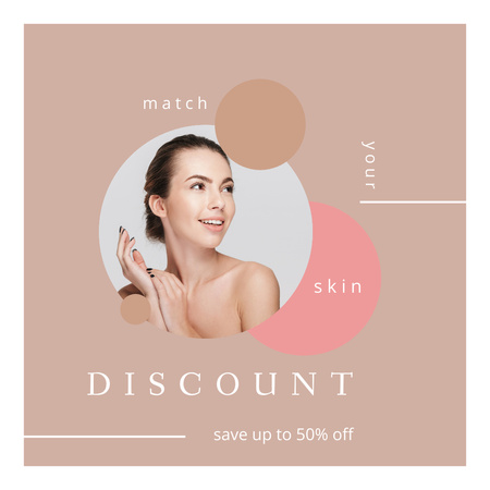 Trendy Makeup Products For Skin With Discount Instagram Design Template