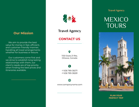 Ontwerpsjabloon van Brochure 8.5x11in van Travel Tour Offer to Mexico