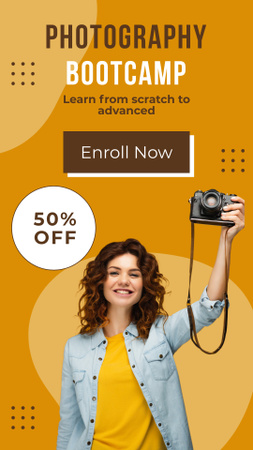 Photography Bootcamp Announcement Instagram Story Design Template