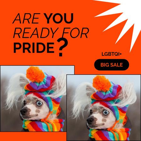 Pride Month Announcement with Funny Dog Animated Post Modelo de Design
