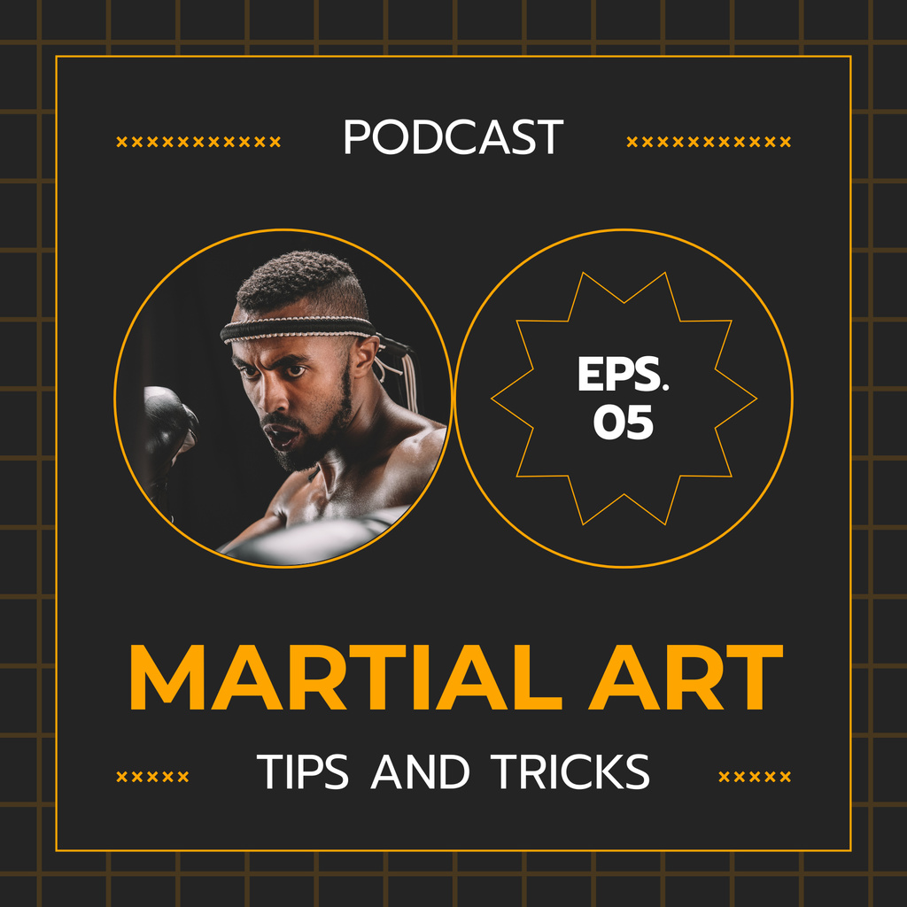 Martial arts Podcast Cover Tasarım Şablonu