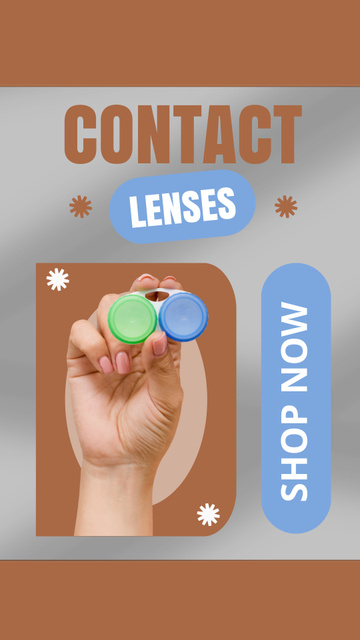 Ontwerpsjabloon van Instagram Video Story van Sale of Comfortable and High-Quality Contact Lenses