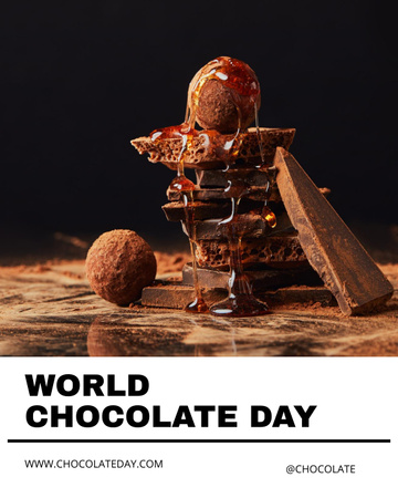 World Chocolate Day Announcement Poster 16x20in Design Template