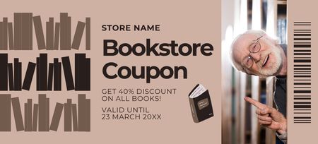 Time-limited Offer With Discounts For Books Coupon 3.75x8.25in Design Template