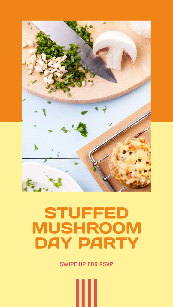 Stuffed Mushroom Day Celebration Instagram Storyデザインテンプレート