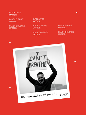 Designvorlage Schwarzer Mann protestiert gegen Rassismus für Poster US