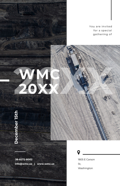 Tractor Working In Field And WMC Event Announcement Invitation 5.5x8.5inデザインテンプレート
