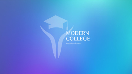College Ad with Bachelor Hat Illustration Zoom Background Modelo de Design