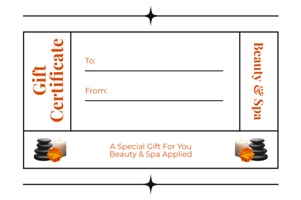 Ontwerpsjabloon van Gift Certificate van Gift Voucher Offer for Beauty Salon and Spa