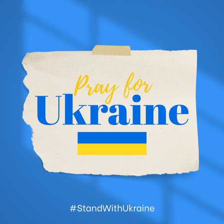 We Pray With Ukraine Instagram Design Template
