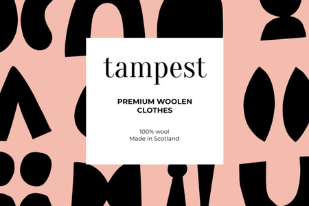 Woolen Clothes ad on abstract pattern Label Design Template
