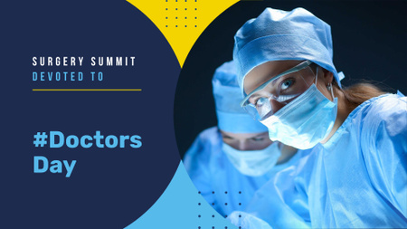 Doctor's Day Announcement with Surgeons FB event cover Design Template