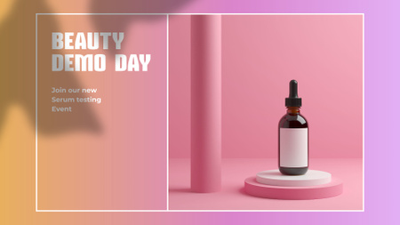 Cosmetics Testing day announcement FB event cover Šablona návrhu
