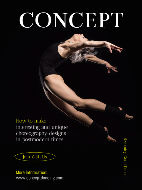 Dance Concept with Professional Woman Dancer Poster US – шаблон для дизайна