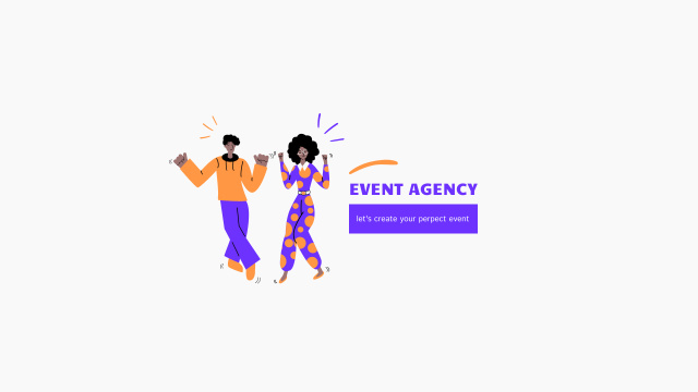 Event Agency Ad with Illustration of Dancing People Youtube Tasarım Şablonu