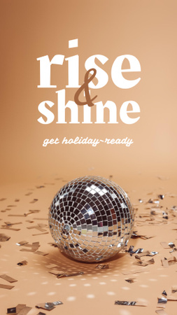 Winter Holidays Inspiration with Festive Mirror Ball Instagram Story Design Template
