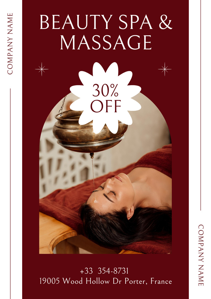 Ayurvedic Shirodhara Massage Poster Design Template