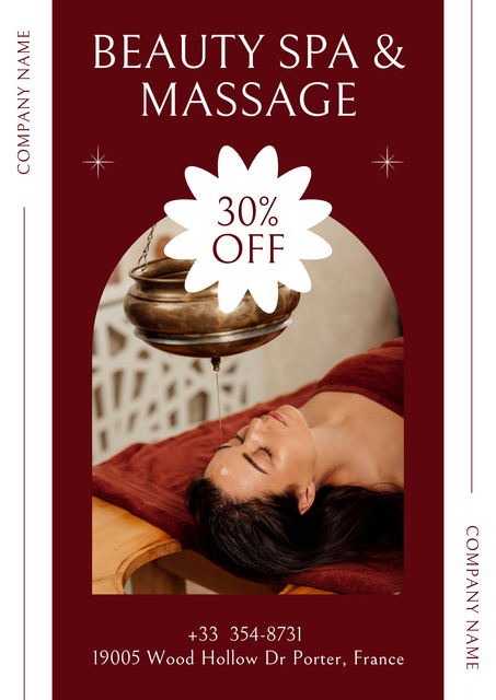 Ontwerpsjabloon van Poster van Ayurvedic Shirodhara Massage